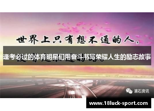 逢考必过的体育明星们用奋斗书写荣耀人生的励志故事
